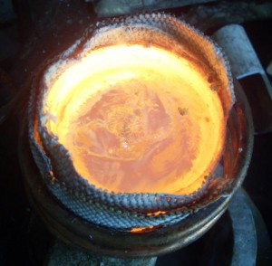 中频炉熔炼铜